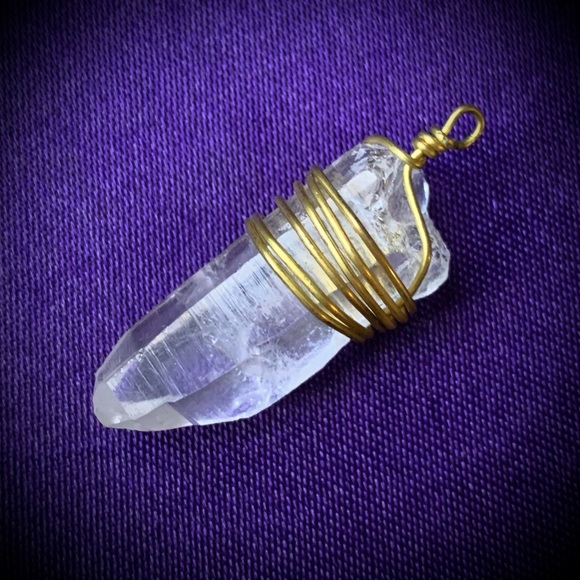 Vintage Quartz Wire Wrapped Pendant - Picture 1 of 14